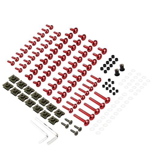 Vis de carénage moto rouge kit 155 pièces boulons écrous universels CBR600RR Suzuki