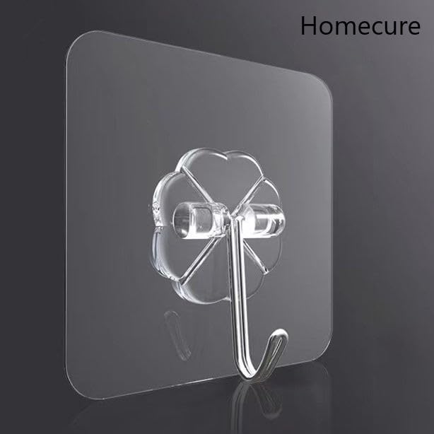 Image of Photo Frame Hooks for Wall Without Drilling, | Self-Adhesive Hooks for Wall Heavy Duty Strong | Nail Free for Hanging Photo Frame Stainless Steel | (Flower Hook, Pack of 50)