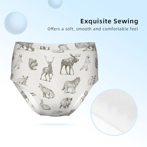 Animals Drawings Pattern Girls' Underwear Soft Cotton Little Girls Panties Comfort Briefs3