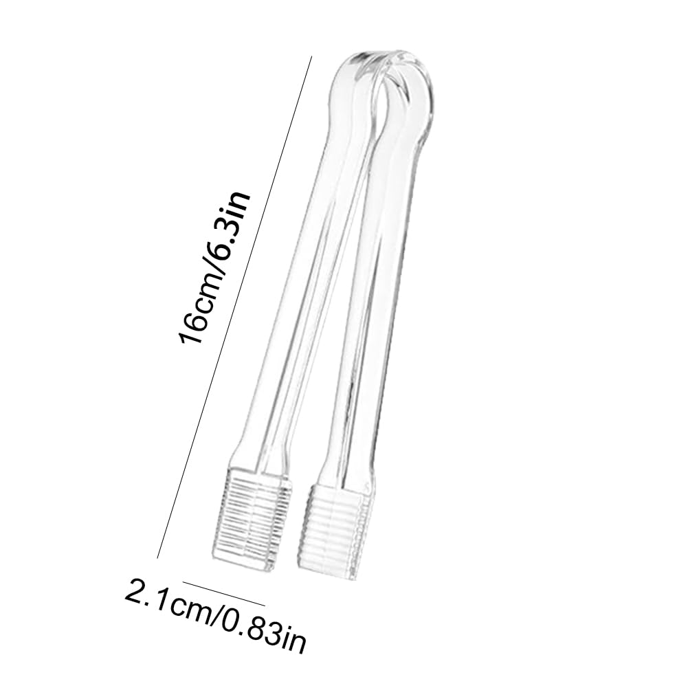 Lot de 10 pinces de service jetables en plastique transparent pour buffet et bonbons glacés
