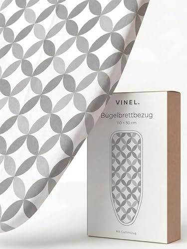 VINEL Bügelbrettbezug für Dampfbügelstation 110x30 | ︎ kräftiger Gummizug ︎ 100% Baumwolle ︎ Komfort Polster | Nr.1 Iron Board Cover Klein S für Dampfbügeleisen
