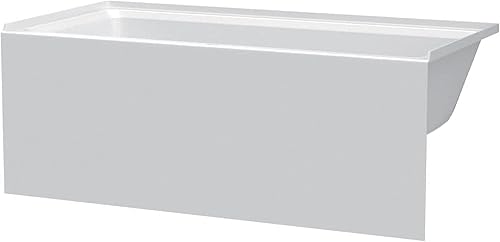 Miniatura 2 de Fine Fixtures Bañera de acrílico y fibra de vidrio, tamaño exclusivo 48 x 32 pulgadas, parte delantera de alcoholdelantal (mano derecha), drenaje