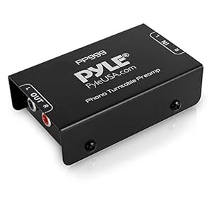 Pyle Phono Turntable Preamp – Mini Electronic Audio Stereo Phonograph Preamplifier with RCA Input, RCA Output & Low…
