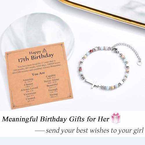 Image of Christian Gifts for Women Girls, Religious Cross Bracelet, Birthday Christmas Easter Baptism Confirmation First Communion Valentines Day Graduation Gifts for Her