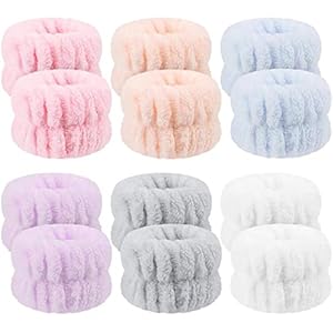 12Pcs Wrist Washband Set, Anmieciu Face Washing Wristbands, Microfiber Wrist Spa Wash Washband, Wrist Towels for Washing Face, Prevent Liquid from Spilling Down Your Arms.