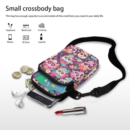 Image of Hawaiian Tribal Small Crossbody Bags for Women Cell Phone Bag Purse, Sea Turtle Zipper Sling Purses Shoulder Bag