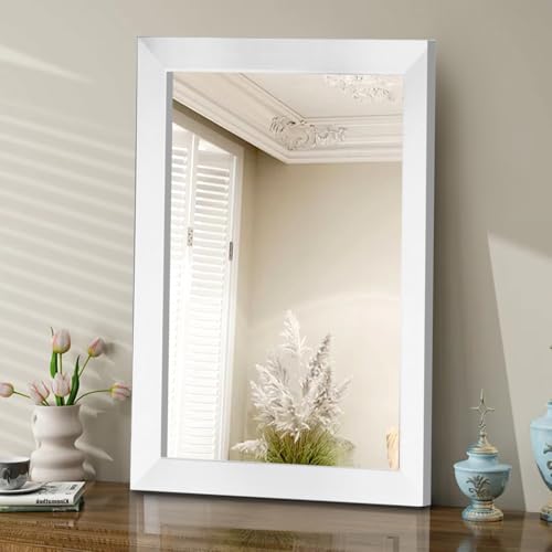 Image of Wall Hanging 1.75ft White Water Proof PVC Framed Mirror |Wall Mirror for Bedroom or Bathroom |Home Decor Wall Mount for Bedroom Living-Room Vanity Farmhouse| washroom Mirror for Wall