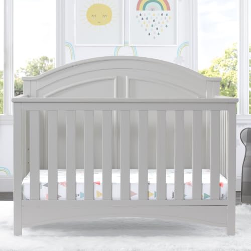 Image of Delta Children Perry 6-in-1 Convertible Crib & Mattress, Moonstruck Grey