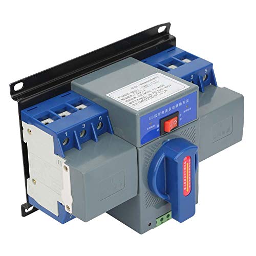 Oumefar Automatic Transfer Switch, Change-Over Switch Energy-Saving Anti-Interference Mini Size 1Pc 3P 63A Power Automatic Transfer Switch Industrial for High-Rise Buildings