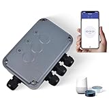 NineLeaf 3 Gang Outdoor Switch Box,Upgraded Smart Garden & Pond Safe Weatherproof Electrical Switch Box IP66,WiFi Timer Outdoor Work with Tuya/Smart Life,110V-240V, for Pond Garden Pump Heater Lights