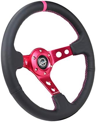 Miniatura 2 de NRG Innovations - Volante de cuero reforzado RST-006FH + ambientador de laboratorio de rendimiento estadounidense