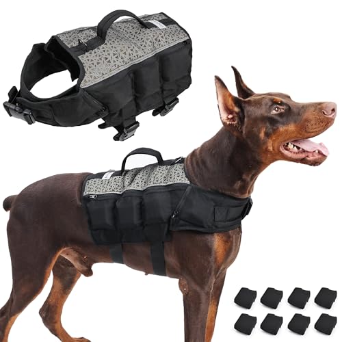 Tactical Weighted Dog Training Vest with Removable/Adjustable Weight Blocks,Designed for Strength Training and Physical Conditioning in Medium to Large Breeds, While Providing a Calming Effect