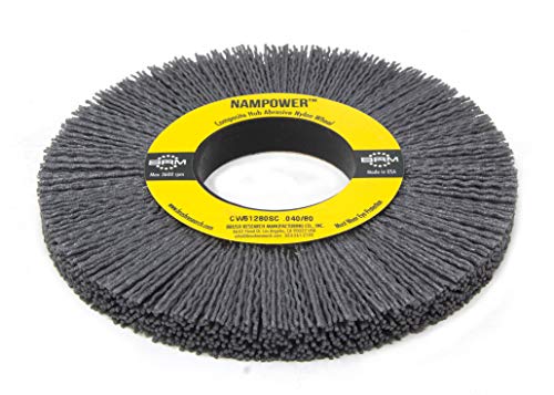 Image of Brush Research CW61280SC Nampower Composite Hub Abrasive Nylon Wheel Brush, Round Hole, Silicon Carbide Filament, 6 inch Diameter, 0.040 inch Wire Diameter, 2 inch Arbor Hole, 1.5 inch Bristle Length, (Pack of 1)