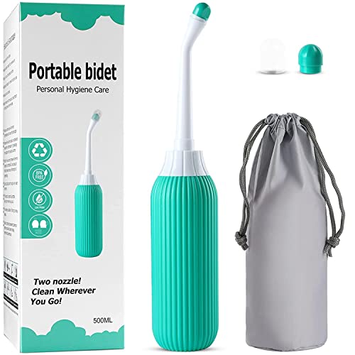 ULTRINA Portable Bidet Spray Bottle 500ML – Retractable Handheld Bidet with Angled Nozzle, Leakproof Travel Bidet for Personal Hygiene, Postpartum Care, Baby Wash & Hemorrhoid Relief with Storage Bag.