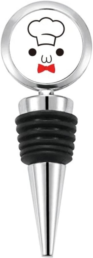 no/noLovely Face I Am A Chef Expression Bottle Stopper Stainless Steel Rubber Reusable