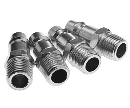 4pcs 1/4"raccords connecteurs de coupleur rapide pour Tuayn Air comprime compresseur Male Raccord de tuyau d'air Cover