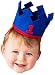 Baby Boy FIRST "1" Birthday Felt Crown Hat - Royal Blue and Red