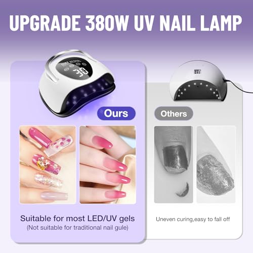 LadyMisty 380W LED UV Light Dryer for Nails Gel Polish with 114 Lamp Beads 4 Timer Setting & LCD Touch Display Screen, Auto Sensor, Professional Nail Light - Image 2