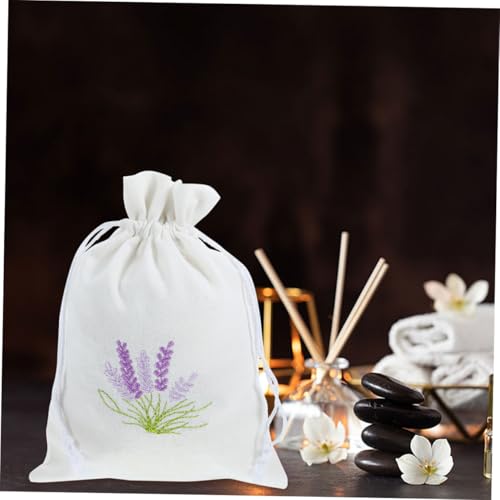 Bolsa de algodón VOSAREA para regalos con cordón blanca miniatura 5