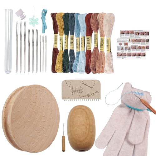 Repara roturas en vaqueros con este kit de zurcido de madera y aguja 1