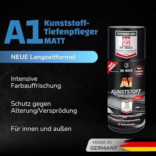 DR. WACK - A1 Kunststoff Tiefenpfleger matt 250 ml - Auto Kunststoffpflege für innen & außen - UV-Schutz & Schutz vor Alterung/Versprödung… – Ansicht 2