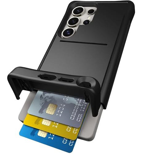 Scooch for Samsung Galaxy S25 Ultra Case with Card Holder Wingmate Wallet Case with Hidden Card Slot and RFID Protection Holds up to 4 Cards 10-Foot Drop Protection Black
