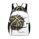Artistic Watercolor Basketball Personalized School Bag Backpack Laptop Bags with Name for Hiking...