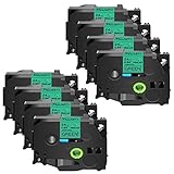 8 Pack Compatible pour Brother P-touch TZe TZ TZe-751 TZe751 TZ-751 TZ751 AZe-751 AZe 24mm Ruban adhésif; Matériau: plastique; Couleur:Noir sur Vert; Largeur:24mm (1 inch 0.94''); Longueur: 8m (26.2 feet).