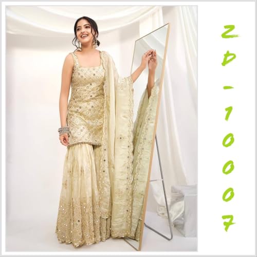 Image of Party Top Palazzo and Dupatta Set with Elegant Embroidery, Stylish Detailing, and Contemporary Design | Natural Crap Fabric | Perfect for Weddings, Parties and Special Occasions