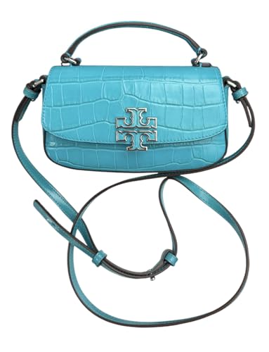 Tory Burch Britten Mini Top Handle Leather Crossbody Bag (Ocean Meadow)2
