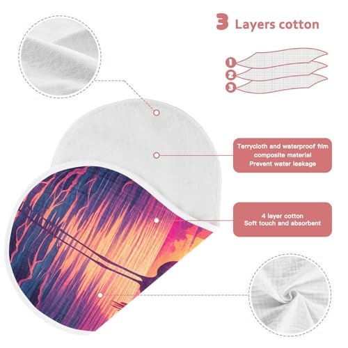 Flamingo Ocean Sunset Baby Burp Cloths Muslin Burp Cloths Soft Burp Cloth Burp Rags Cotton Burp Clothes Absorbent for Newborn Girl Unisex Boy 1 Pack 22x11 Inches3