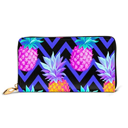 Preisvergleich Produktbild JHGFG Mode Handtasche Reißverschluss Brieftasche Tropical Seamless Pattern Pines Vektor Illustration Telefon Kupplung Geldbörse Abendkupplung Blocking Leder Brieftasche Multi C.