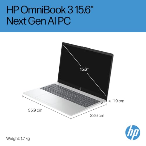 Image of HP OmniBook 3 AI Powered Laptop 15.6 inch Touchscreen IPS FHD Display (AMD Ryzen AI 5 330, 64GB DDR5, 4TB PCIe SSD, AMD Radeon 820M, Fingerprint, WiFi 6, Webcam, Bluetooth 5.4, Win 11 Home) w /USB-C Dock