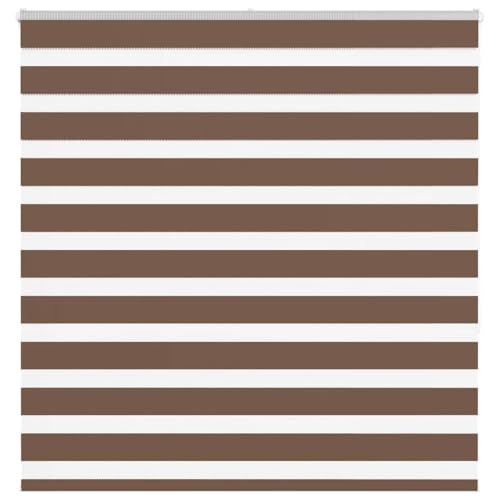 vidaXL Doppelrollo Braun 145x150 cm Stoffbreite 140,9 cm Polyester, Zebra-Rollo, Zebra-Jalousie für Fenster