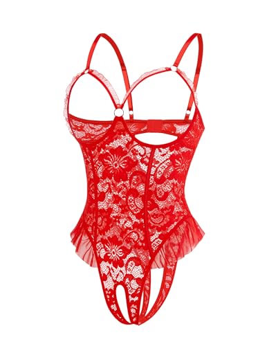 Image of Avidlove Women One Piece Lingerie Sexy Lace Babydoll Mini Bodysuit