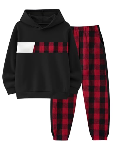Image of Boys Clothes Boy Outfits 2-Piece Long Sleeve Hoodie and Camouflage Pants Boys Fall Winter Clothes for 6-16 Years