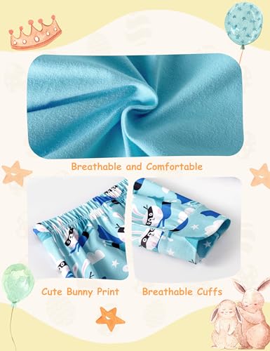 Image of Blue Rabbit Print Coordinated Outfit, 18-24 Months, Easter Gift Set for Toddlers