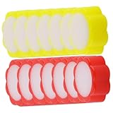 Angoily 16 Stück Teiliges Fingerbefeuchter Schwamm in Blütenform Praktische Zählhilfe für Büro und Bank Langlebige Leichte Schwämme in Rot und Gelb für Schnelles Genaues Zählen von Geld