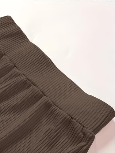 Image of Jawdrobe Women's High Waist Ribbed Flared Pants Stretchable Slim Fit Bootcut Trousers Soft Knit Casual Wear for Daily Office Travel (for Ideal Height 5.3)
