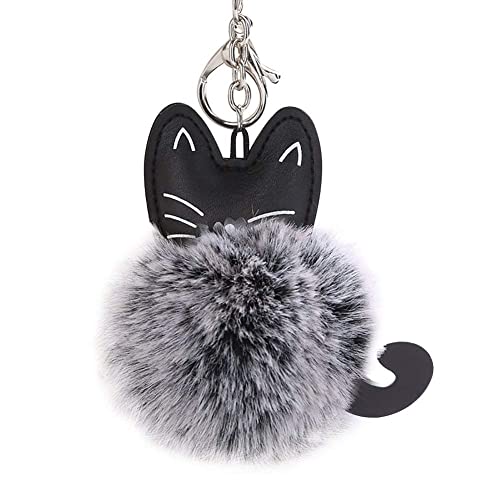 Ogquaton Premium qualité moelleux fourrure artificielle chat porte-clés pendentif sac de bijoux de mode accrocher accessoires Bébé fille