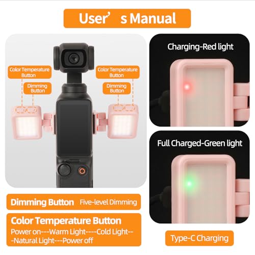 Luz de llenado de cámara recargable con brillo ajustable y rotación vertical y horizontal 4