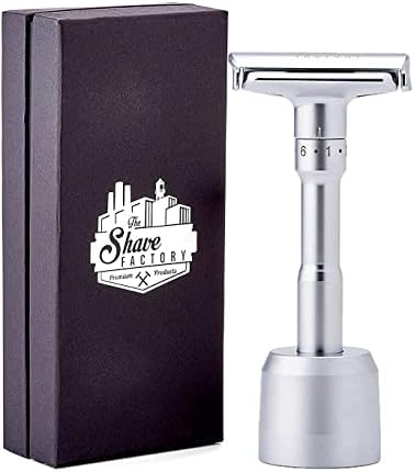 Shave Factory Adjustable Safety Razor, Matte and Base Stand image 5