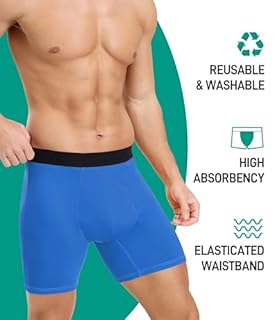BEENIUBEE 5 Pack Mens Incontinence Pants, Washable Boxers for Men with Ultra-Absorbent Protective Pads, Leakproof Reusable Odor Control Underwear Trunks for Going Out Post-Surgery (Multicolor03, L)