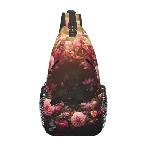 Bolso cruzado floral para hombre y mujer, mochila casual