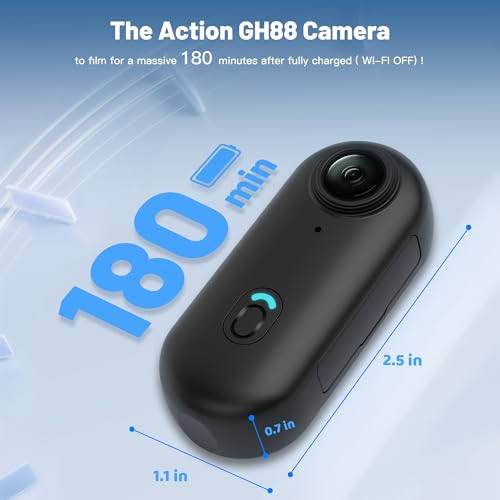 128GB FHD 1080P Mini Body Camera, Wearable Action Body Cam, Thumb Size Hands-free Recording Body Mounted Camera, Premium Portable Video Camera Mount for Security, Work, Guard, Travel (Black)