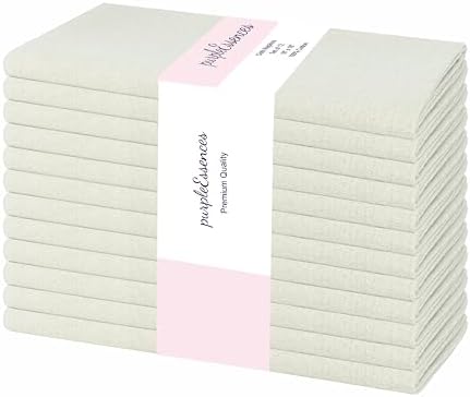 PurpleEssences Set of 12 Cloth Dinner Napkins 100% Cotton 18x18 Inch - Soft Durable Washable - Ideal for Farmhouse Party Spring Summer - Perfect Everyday Use Table Linen - Royal Linen