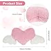 2 Pcs Heart Shaped Car Headrest Pillow with Angel Wings Pink Heart Cute Neck Pillow for Car Neck Support Head Rest Cushion Comfortable Seat Pillows For Driving Travelling Office Accessories
