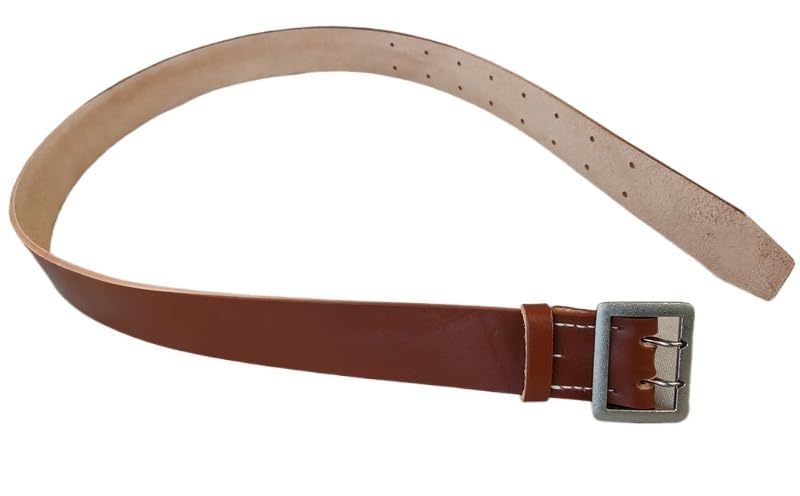 Reproductions WW2 GERMAN OFFICER DOUBLE CLAW BROWN LEATHER BELT length: 46
