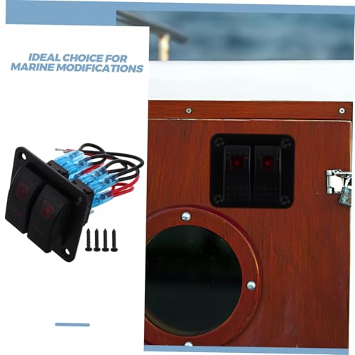 Panneau interrupteurs à bascule LED rouge étanche aluminium pour commande électrique bateau - 7