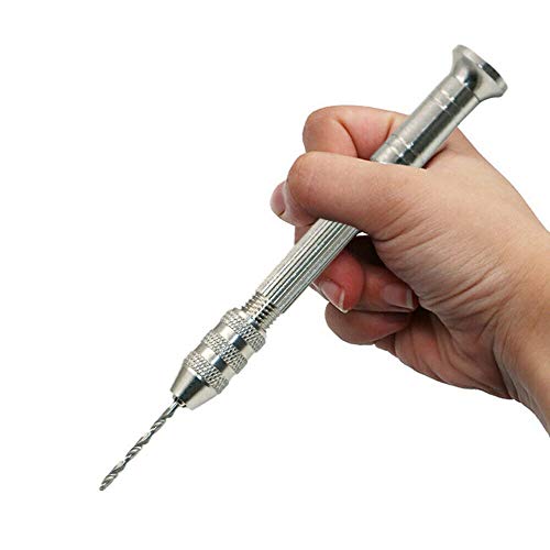 Precision Pin Vise Hand Drill Set,10 Pieces Pin Vice Drill Mini Micro Aluminum Hand Drill with Drill Bits for Nuts Jewelry Plastic Carving Woodworking - Image 3